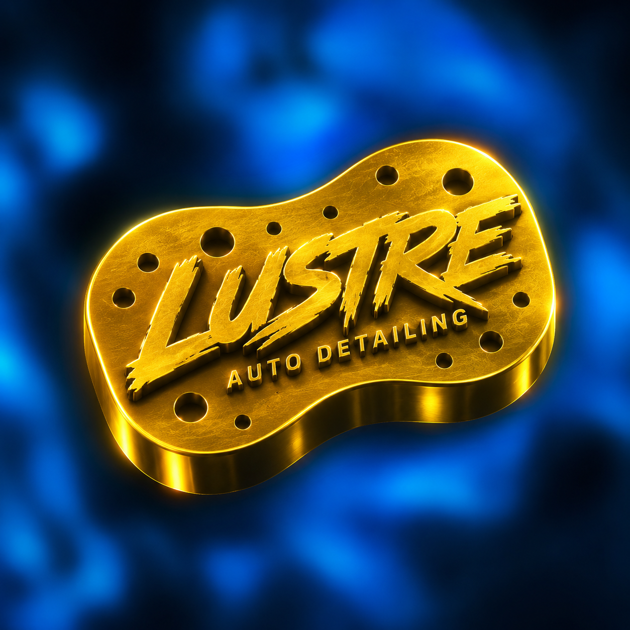Logo éponge dorée LUSTRE Auto Detailing